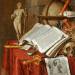 Vanitas Still Life with a Statuette of an Antique Athlete and a Print of Michelangelo